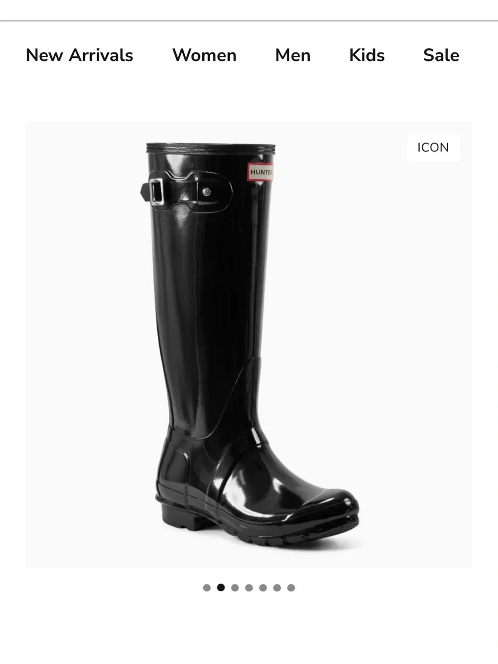 Hunter Original Black Gloss Tall Rain Boots women’s size 6 AUTHENTIC